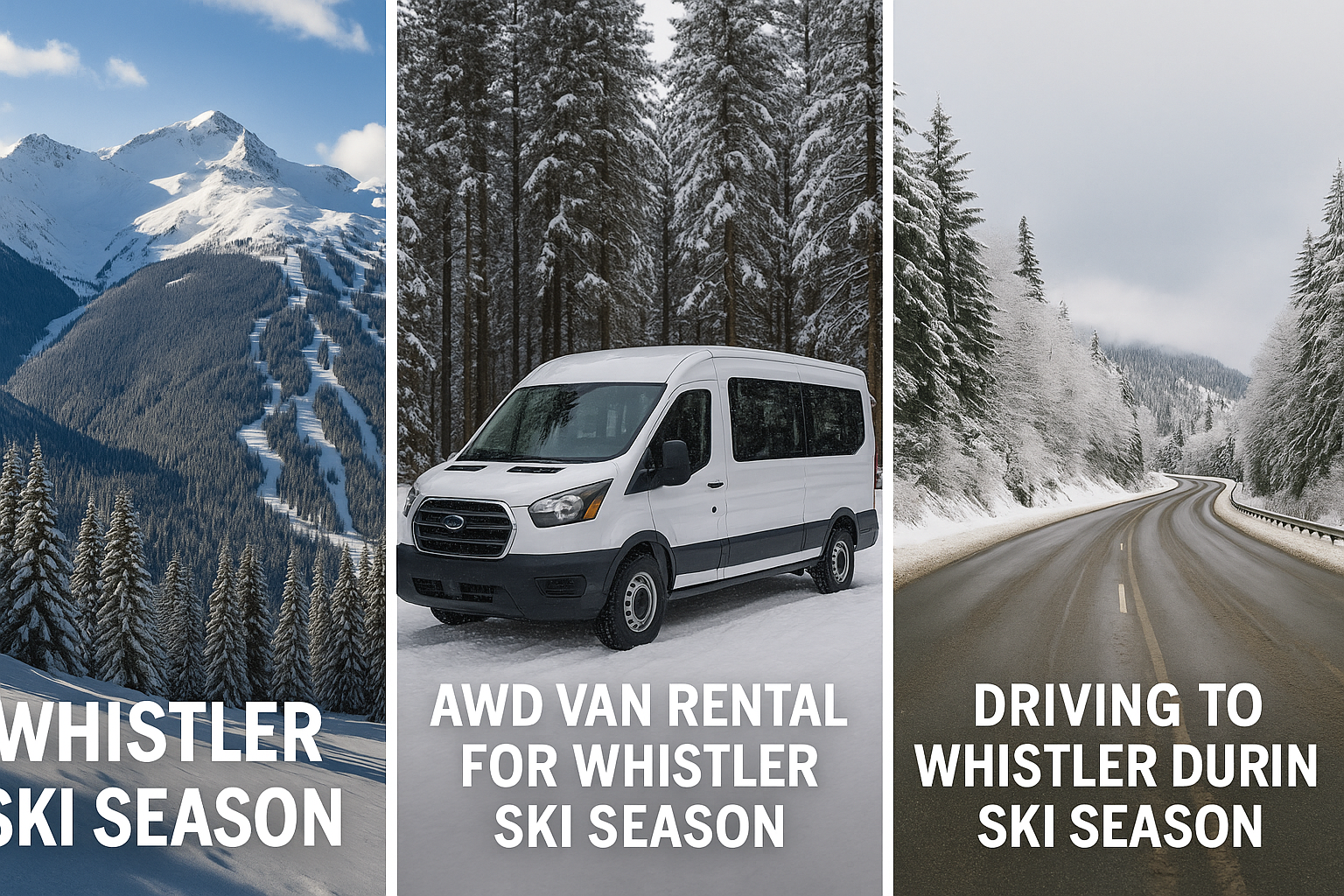 AWD van rental for Whistler ski season