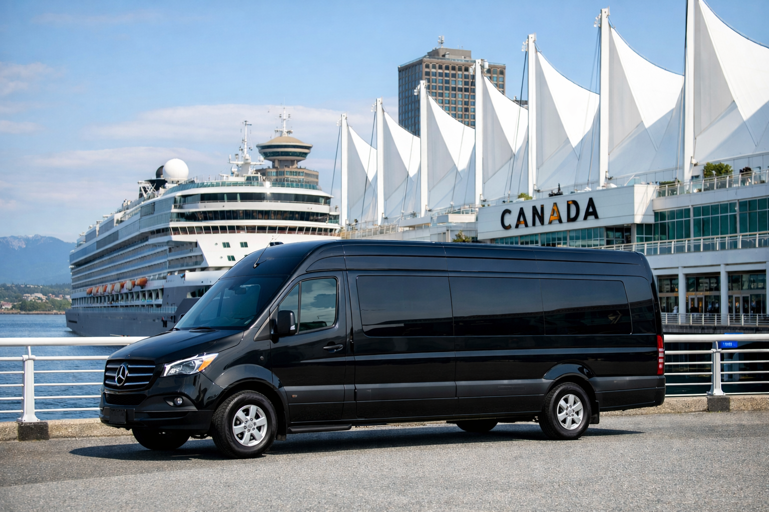 12 passenger van at cruise ship terminal