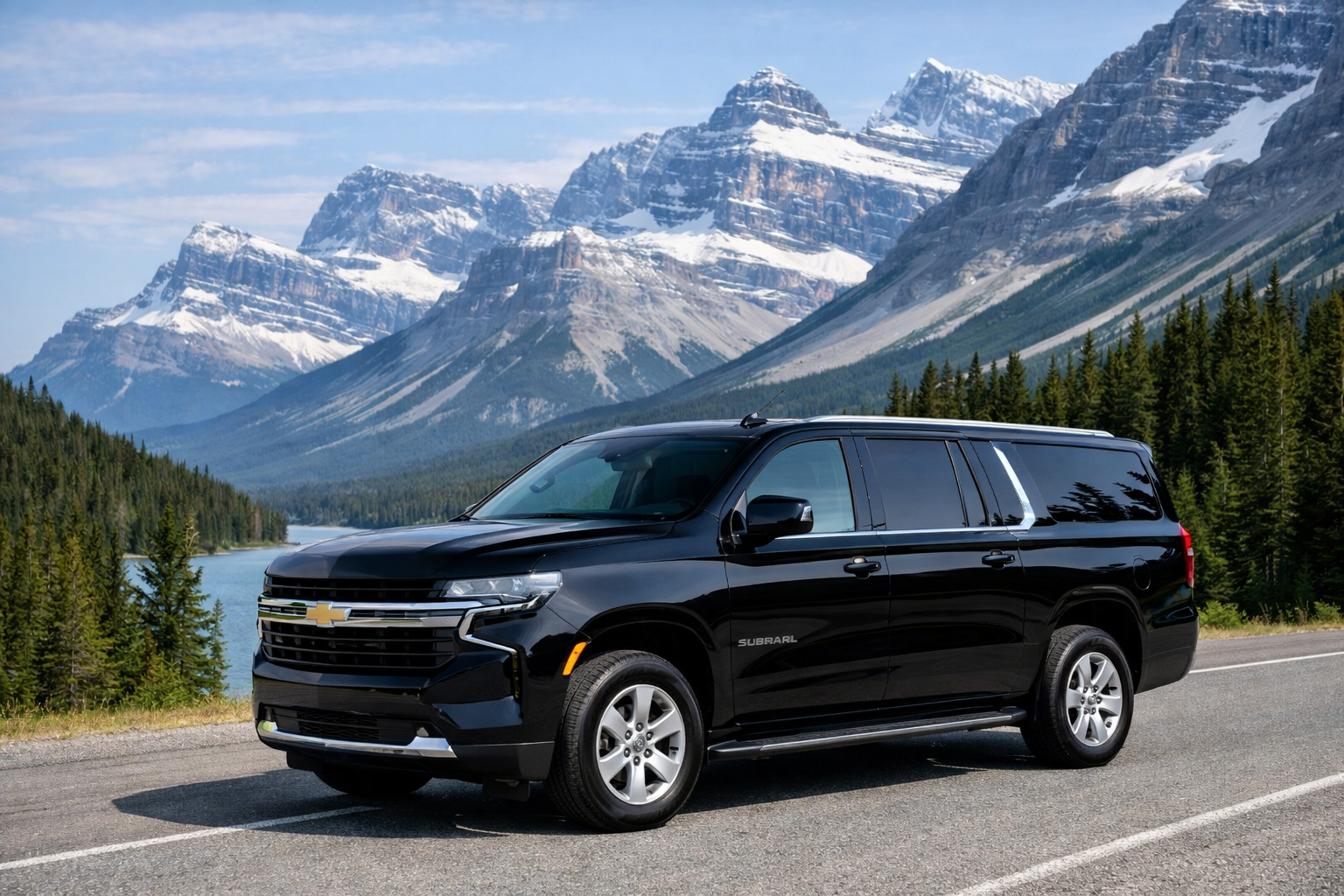 Large 8 passenger SUV rental on way to Calgary