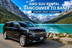 SUV rental Vancouver to Banff near Lake Louise