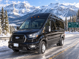Black Ford Transit in Banff